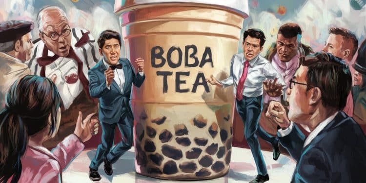 La Controverse Boba Tea de Simu Liu Fait Exploser le Web - Viral Mag Simu Liu dénonce un cas dappropriation culturelle dans Shark Tank Canada déclenchant un vif débat en ligne autour du boba tea   Viral Mag