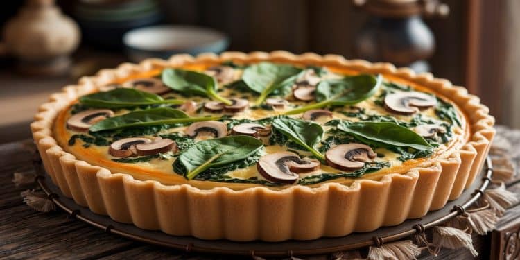 Découvrez notre délicieuse recette de quiche aux épinards et champignons un plat végétarien sain et savoureux qui ravira vos papilles    Viral Mag