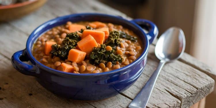 Le ragoût de lentilles végétalien : un plat réconfortant et sain - Viral Mag Découvrez notre délicieuse recette de ragoût de lentilles végétalien un plat nourrissant et savoureux à base de lentilles patate douce poireaux et épices Facile à préparer Viral Mag