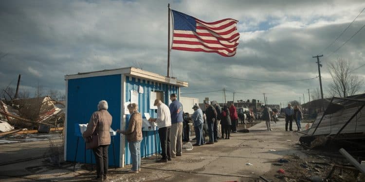 Le vote a lieu malgré les dégâts de l’ouragan en Caroline du Nord - Viral Mag Quelques semaines après le passage de louragan Hélène les habitants de louest de la Caroline du Nord se rendent aux urnes malgré la dévastation encore apparente   Viral Mag