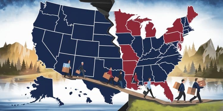 L’exode politique américain : quand les électeurs déménagent - Viral Mag À lapproche de lélection présidentielle de nombreux Américains nhésitent pas à changer dÉtat pour vivre dans une région plus en accord avec leurs convictions   Viral Mag