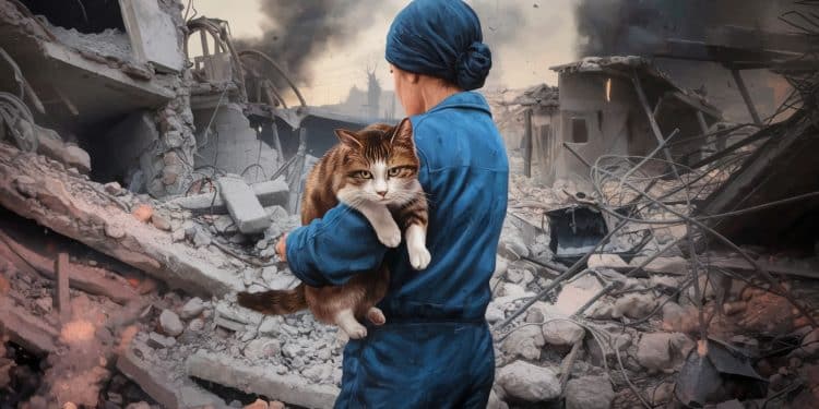 Au cœur des quartiers dévastés de Beyrouth des volontaires bravent les bombes pour secourir les animaux abandonnés Un incroyable élan de solidarité   Viral Mag