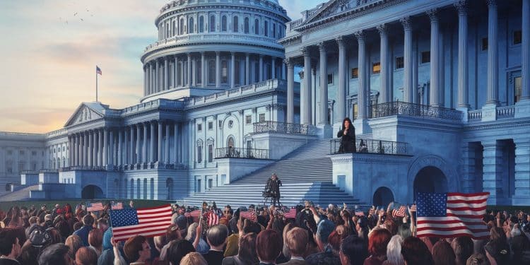 L’ombre de l’assaut du Capitole plane sur le meeting de Kamala Harris - Viral Mag A Washington des milliers de personnes se rassemblent pour écouter Kamala Harris à lendroit même où Trump avait lancé son appel à linsurrection il y a 4 ans Viral Mag