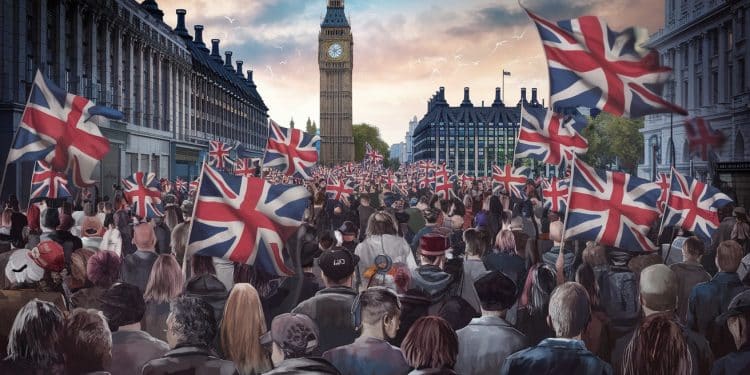 Manifestation de Soutien pour Tommy Robinson à Londres - Viral Mag Des milliers de manifestants ont défilé à Londres pour soutenir Tommy Robinson figure de lextrême droite placée en détention Viral Mag