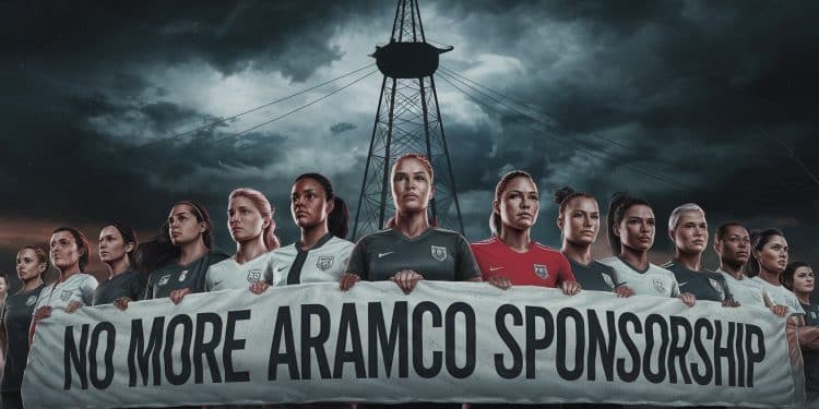 Polémique : Des joueuses dénoncent le partenariat Fifa-Aramco - Viral Mag Un groupe de joueuses de foot fustige le contrat entre la Fifa et le géant pétrolier saoudien Aramco soulignant les violations des droits humains en Arabie Saoudite Viral Mag