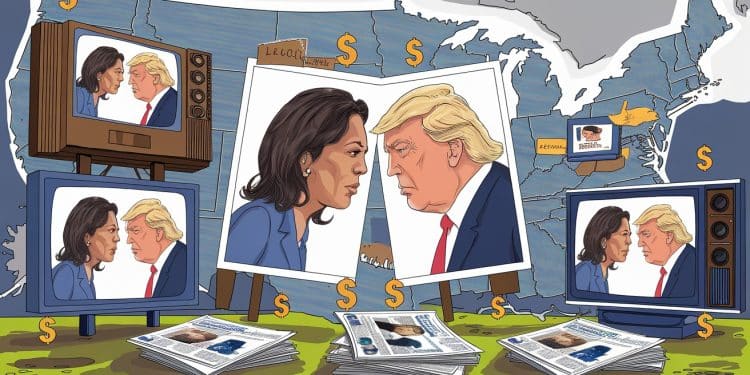 Présidentielle US 2024 : Harris et Trump s’affrontent à coups de pubs XXL - Viral Mag Une bataille publicitaire sans merci à coups de millions est livrée par les candidats Harris et Trump à lapproche de lélection présidentielle américaine Viral Mag