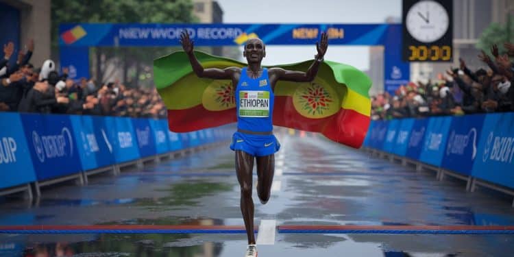 LÉthiopien Yomif Kejelcha a réussi lexploit de battre le record du monde du semi marathon ce dimanche à Valence en 5730 pulvérisant dune seconde le précédent chrono   Viral Mag