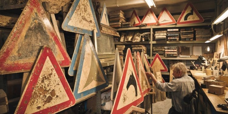 Nicolas Weber habitant du Bas Rhin consacre sa vie à restaurer et collectionner les emblématiques panneaux Michelin en ciment Découvrez son histoire fascinante   Viral Mag