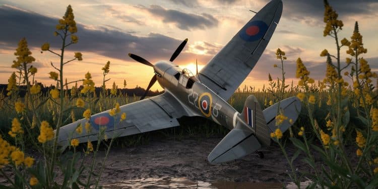Un Spitfire britannique s’écrase avant les commémorations du D-Day - Viral Mag Un pilote de la RAF perd la vie dans le crash de son Spitfire mettant en suspens la participation des avions britanniques aux célébrations du 80ème anniversaire du Débarquement en Normandie Viral Mag