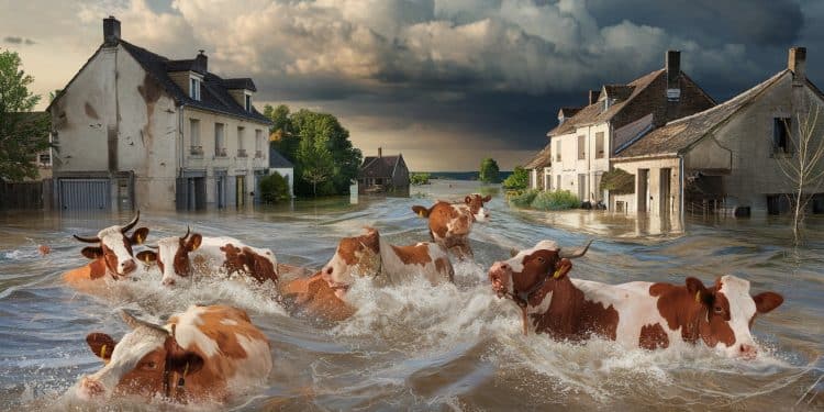 Des images choquantes de vaches emportées par les eaux en furie des crues au Chambon sur Lignon Un épisode cévenol dune rare intensité sabat sur la Haute Loire   Viral Mag