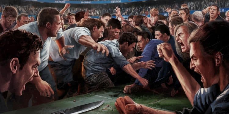 Violences Insensées entre Supporters Lyonnais : Un Blessé au Couteau - Viral Mag Affrontements choquants entre fans de lOL après un match de Ligue 1 Un homme poignardé à la cuisse Autorités et club condamnent fermement Viral Mag