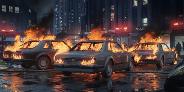 Trois véhicules brûlés des dégâts matériels considérables  la tension est montée dun cran à Reims suite à linterpellation de deux voleurs Retour sur une nuit de chaos   Viral Mag