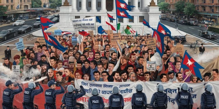 Violents affrontements lors du procès d’un politicien népalais - Viral Mag Au Népal des milliers de manifestants se sont heurtés à la police en marge du procès de lancien vice Premier ministre Rabi Lamichhane accusé de fraude Gaz lacrymogènes et canons à eau ont été utilisés pour disperser la foule Viral Mag