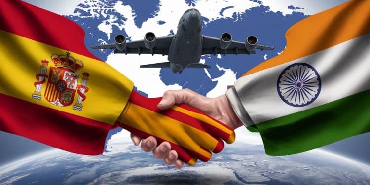 Visite du Premier ministre espagnol en Inde : Accords commerciaux majeurs - Viral Mag Le Premier ministre espagnol Pedro Sanchez effectue une visite de deux jours en Inde marquée par linauguration dune usine dassemblage davions militaires et des discussions commerciales   Viral Mag