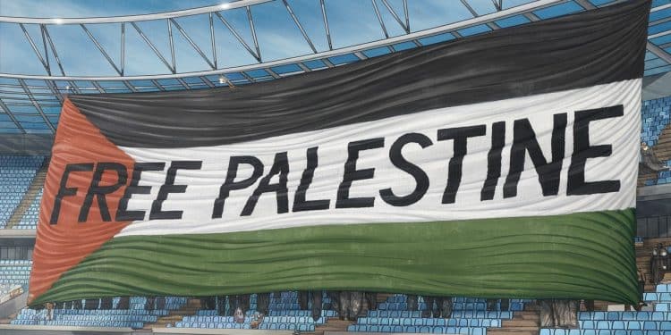 Une banderole Free Palestine déployée lors du match PSG Atlético de Madrid fait polémique Le ministre de lIntérieur Bruno Retailleau condamne et nexclut pas des sanctions   Viral Mag