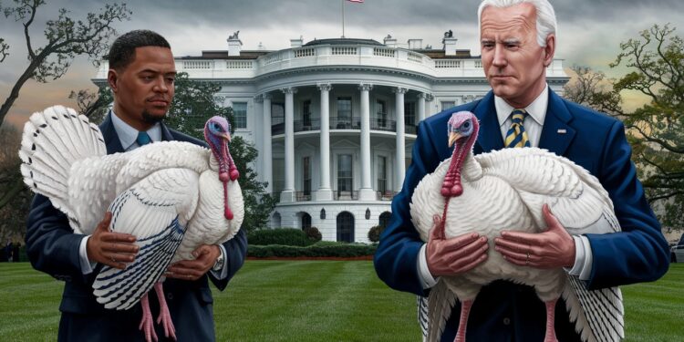 Biden Gracie Deux Dindes lors de sa Dernière Cérémonie de Thanksgiving - Viral Mag Le président américain Joe Biden a gracié deux dindes pour sa dernière cérémonie de Thanksgiving à la Maison Blanche Découvrez les détails de cette tradition présidentielle Viral Mag