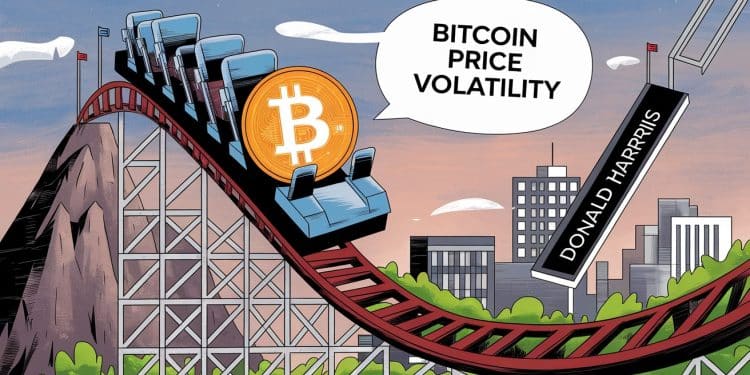 Bitcoin en montagne russe avec Trump et Harris - Viral Mag Les élections présidentielles américaines pourraient déclencher des fluctuations du prix du Bitcoin entre 6 000 et 8 000 dollars selon les analystes Viral Mag