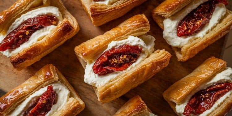 Bouchées Feuilletées à la Ricotta et aux Tomates Confites : Sublimez vos Apéritifs Festifs ! - Viral Mag Découvrez la recette facile des bouchées feuilletées à la ricotta et aux tomates confites Réussissez à coup sûr vos apéritifs dînatoires avec ces amuse bouches croustillants et savoureux prêts en un rien de temps Viral Mag