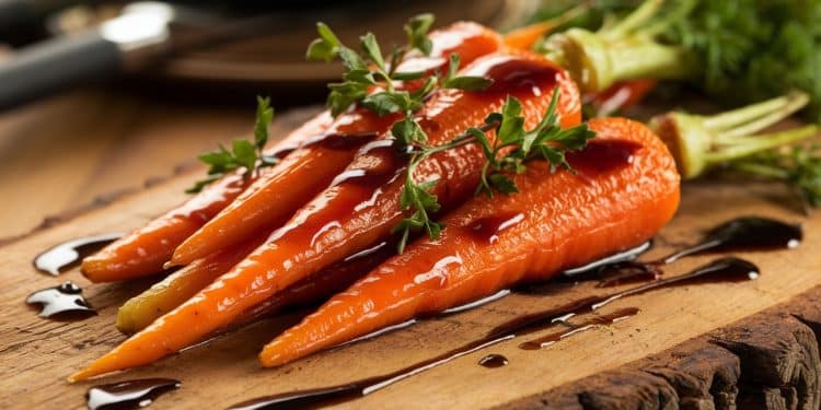 Carottes Rôties au Four au Balsamique : La Recette Simple et Savoureuse - Viral Mag Découvrez notre recette facile de carottes rôties au four avec une vinaigrette balsamique et sirop dérable Un accompagnement sain et savoureux pour vos repas Viral Mag