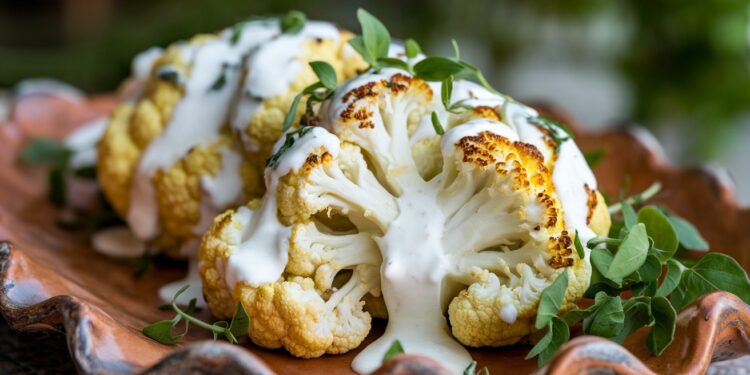 Chou-fleur rôti au tahini : La recette qui fait sensation - Viral Mag Découvrez notre recette exclusive de chou fleur rôti au tahini et yaourt Un plat délicieux et sain qui va épater vos papilles Viral Mag