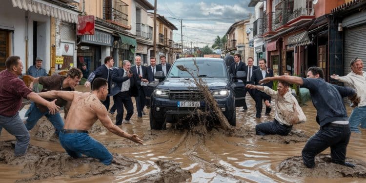 Colère et accusations suite aux inondations meurtrières en Espagne - Viral Mag La visite officielle des autorités dans une commune ravagée par les inondations en Espagne vire au chaos Habitants furieux jets de boue et accusations de négligence Viral Mag