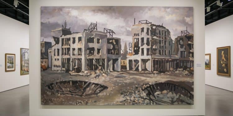 Des peintres palestiniens de Gaza ont réussi à faire parvenir leurs œuvres émouvantes à Amman témoignant de la souffrance de la guerre dévastatrice qui ravage leur territoire Une exposition poignante à ne pas manquer   Viral Mag