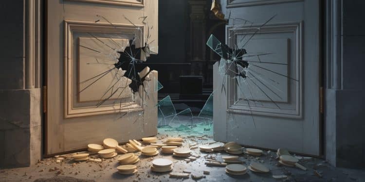 Église cambriolée à Matigny : Une profanation choquante - Viral Mag Matigny sous le choc léglise du village cambriolée et profanée dans la nuit Porte fracturée tabernacle volé hosties emportées Lévêque dAmiens appelle au respect des lieux sacrés Viral Mag