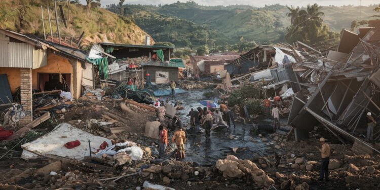 Glissements de Terrain Meurtriers en Ouganda après de Fortes Pluies - Viral Mag Au moins 30 personnes portées disparues et 6 corps retrouvés suite à des glissements de terrain dévastateurs dans lest de lOuganda causés par des pluies diluviennes Découvrez lampleur des dégâts et le bilan humain de cette catastrophe naturelle Viral Mag