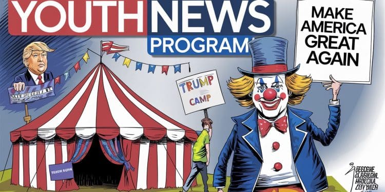 La présentation caricaturale du camp Trump par ARTE fait polémique - Viral Mag ARTE fait polémique avec son Journal Junior présentant le camp Trump de manière caricaturale Une manipulation de linformation dès le jeune âge Viral Mag