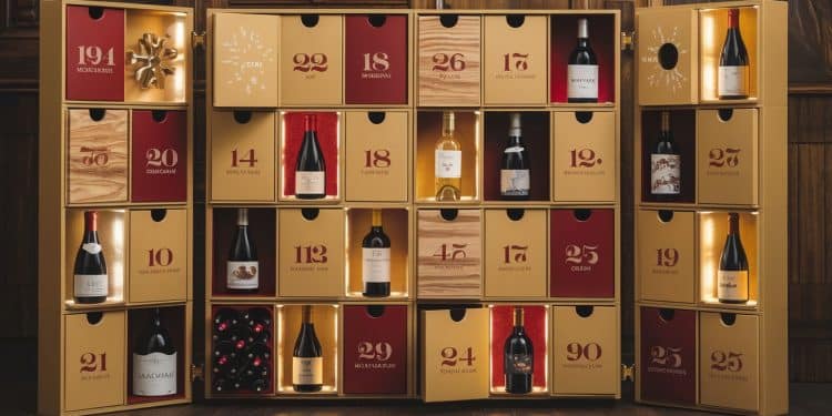 Le Calendrier de l’Avent des Vins d’Aldi Fait son Grand Retour pour les Fêtes - Viral Mag Aldi lance son populaire Calendrier de lAvent des Vins offrant 24 mini bouteilles de vins du monde pour une expérience de dégustation unique pendant les fêtes Viral Mag