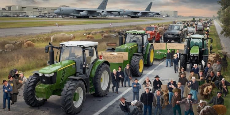 Un convoi dagriculteurs en colère bloque une route près de la base de Villacoublay pour dénoncer laccord UE Mercosur Découvrez les revendications de ce puissant mouvement   Viral Mag
