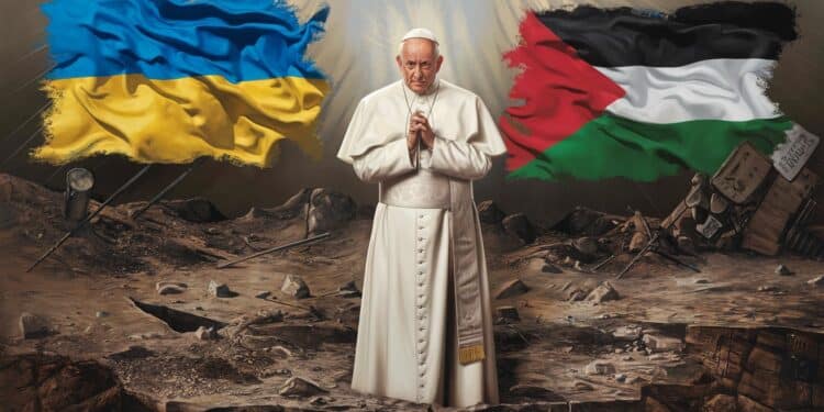Le Pape François Condamne Fermement l’Oppression en Ukraine et Palestine - Viral Mag Le pape François dénonce larrogance de lenvahisseur en Ukraine et en Palestine appelant au dialogue pour résoudre les conflits Une rare prise de position du Saint Siège Viral Mag