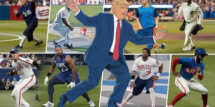 Le pas de danse de Donald Trump envahit le monde du sport - Viral Mag Un phénomène viral sempare des terrains sportifs américains le pas de danse de Donald Trump imité par de nombreux athlètes Découvrez lampleur de ce buzz amusant qui mêle politique et célébrations sportives Viral Mag
