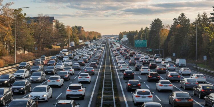 Les Embouteillages Monstres de Thanksgiving aux États-Unis - Viral Mag Chaque année la célébration de Thanksgiving provoque des embouteillages spectaculaires sur les routes américaines et des files dattente interminables dans les aéroports Découvrez les images impressionnantes de ce phénomène   Viral Mag