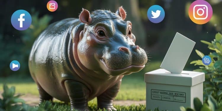 Moo Deng bébé hippopotame pygmée et star des réseaux prédit la victoire de Trump pour la présidentielle US 2024 dans un zoo thaïlandais   Viral Mag