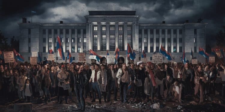 Manifestations en Serbie : Le peuple réclame la démission du Premier ministre - Viral Mag Des milliers de Serbes manifestent pour exiger le départ du Premier ministre suite à leffondrement mortel dune gare La colère gronde face à la corruption et au népotisme Viral Mag