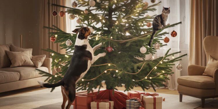 Noël : Protégez Vos Animaux des Dangers Insoupçonnés du Sapin - Viral Mag Découvrez les dangers cachés du sapin de Noël pour vos compagnons à quatre pattes Nos conseils pour un Noël sans stress ni accident Viral Mag