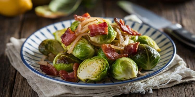 Sautés de Choux de Bruxelles au Bacon et Oignons : La Recette Parfaite - Viral Mag Découvrez notre délicieuse recette de choux de Bruxelles sautés au bacon et oignons Un accompagnement savoureux et facile à réaliser pour épater vos invités Viral Mag