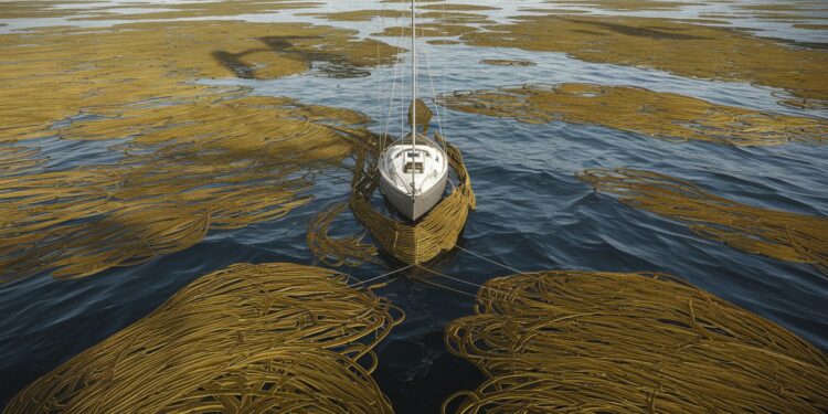 Soudée freiné par des algues dans le Vendée Globe - Viral Mag Guirec Soudée raconte son calvaire dans un immense banc de sargasses en plein Pot au Noir Découvrez son témoignage vidéo saisissant Viral Mag