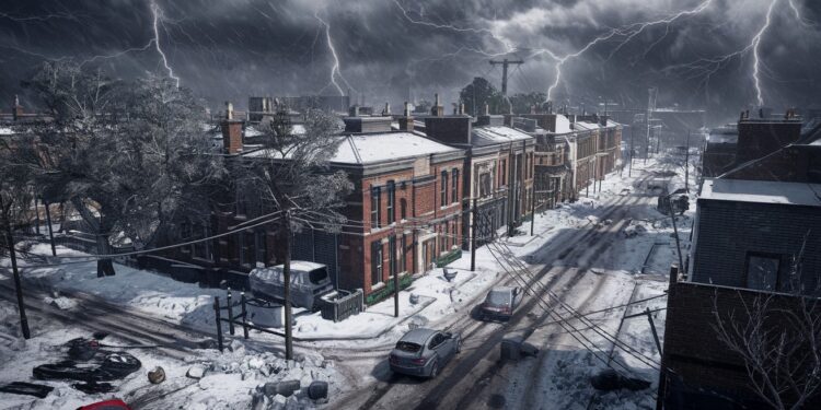 Tempête Bert: Perturbations majeures au Royaume-Uni et en Irlande - Viral Mag La tempête Bert provoque des vents violents des pluies intenses et des chutes de neige au Royaume Uni et en Irlande perturbant transports et électricité Viral Mag