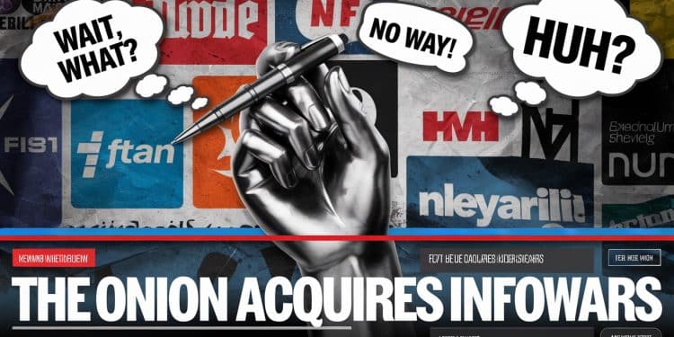 Un site satirique rachète la plateforme du complotiste Alex Jones - Viral Mag The Onion célèbre site satirique américain crée la surprise en rachetant Infowars la plateforme complotiste dAlex Jones Découvrez ce rachat inattendu Viral Mag