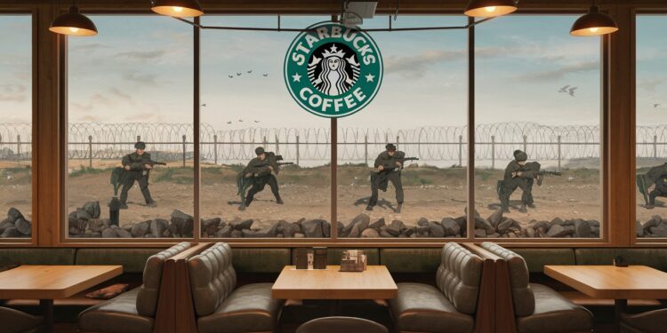 Un Starbucks Ouvre à la Frontière des Deux Corées - Viral Mag Un nouveau Starbucks avec vue sur la frontière hautement militarisée entre la Corée du Nord et la Corée du Sud attire les foules   Viral Mag