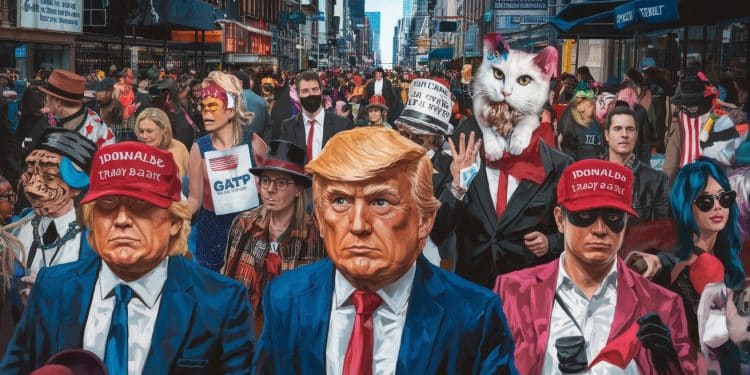 Une Parade d’Halloween à New York Haute en Couleurs Politiques - Viral Mag La parade annuelle dHalloween de New York a pris une tournure résolument politique cette année avec de nombreux déguisements inspirés des candidats à la présidentielle américaine   Viral Mag