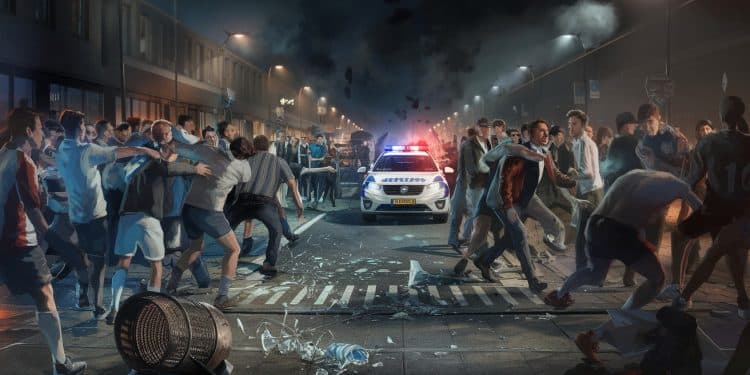 Violences à Amsterdam : Faible Nombre d’Arrestations Après Match - Viral Mag Des heurts ont éclaté à Amsterdam en marge dun match entre lAjax et le Maccabi Tel Aviv faisant 20 à 30 blessés et seulement une soixantaine darrestations chiffre jugé très bas par Israël Viral Mag