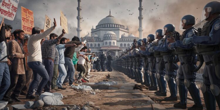 Un conflit violent a éclaté en Inde autour dun site disputé dune mosquée faisant 6 morts parmi les musulmans et blessant une vingtaine de policiers Découvrez les détails de ces heurts meurtriers qui ont secoué le pays   Viral Mag