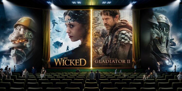 Wicked et Gladiator II : Les Nouveaux Rois du Box-Office Américain - Viral Mag Wicked et Gladiator II explosent les records du box office aux États Unis le week end dernier surpassant tous les autres films Découvrez les chiffres impressionnants de ces deux blockbusters très attendus Viral Mag