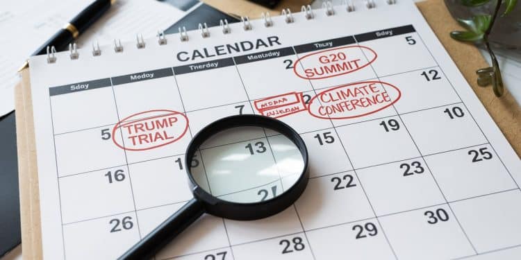 Zoom sur les Événements Marquants de la Semaine à Venir - Viral Mag Découvrez les dates clés à retenir cette semaine du procès de Trump au sommet du G20 en passant par la COP29 Ne manquez rien de lactu Viral Mag