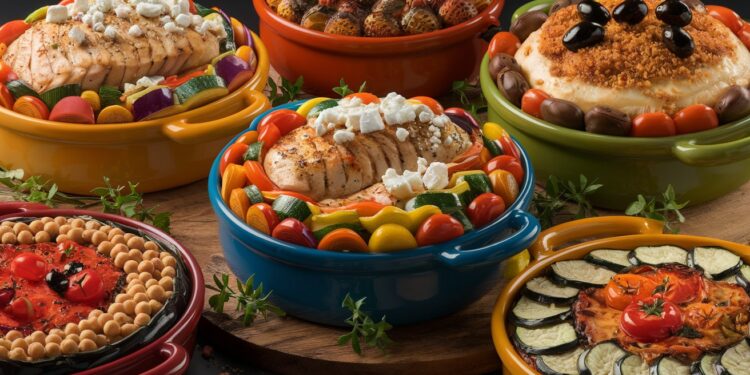 16 Recettes Méditerranéennes Riches en Protéines pour un Dîner Équilibré - Viral Mag Découvrez 16 délicieuses recettes de casseroles méditerranéennes riches en protéines pour des dîners sains et satisfaisants Poulet fruits de mer légumes il y en a pour tous les goûts Viral Mag