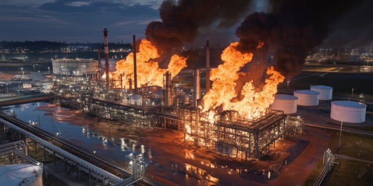 Attaque Ukrainienne Sur Une Raffinerie Russe : Un Brasier Spectaculaire - Viral Mag Des drones et missiles ukrainiens provoquent un incendie massif dans une raffinerie pétrolière russe près de la frontière Découvrez lampleur des dégâts et la riposte ukrainienne audacieuse Viral Mag