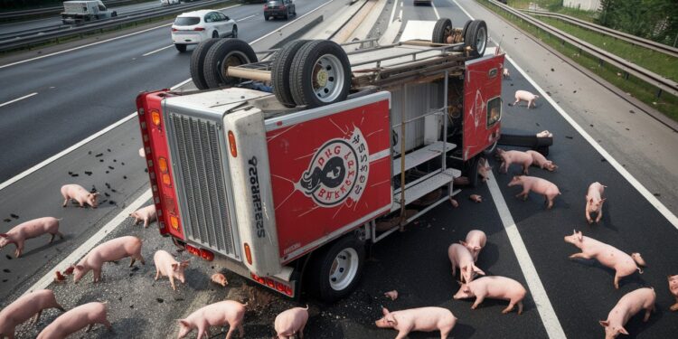 Autoroute A31 Bloquée Suite Au Renversement D’un Camion De Cochons - Viral Mag Un camion transportant 150 cochons sest renversé sur lA31 dans les Vosges provoquant la fermeture de lautoroute et un véritable casse tête pour les secours Viral Mag
